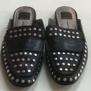 Dolce Vita Black Flats with Metal Studs